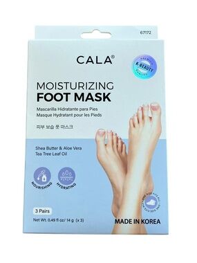 Cala Shea Butter Aloe Vera Tea Tree Oil 3 Treatment Pack Moisturizing Foot Mask